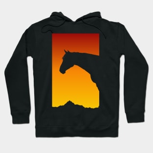 Sunset Horse Head Design - Horse Lover Gift - Equestrian  Mustang Wild Horse Clothes Hoodie